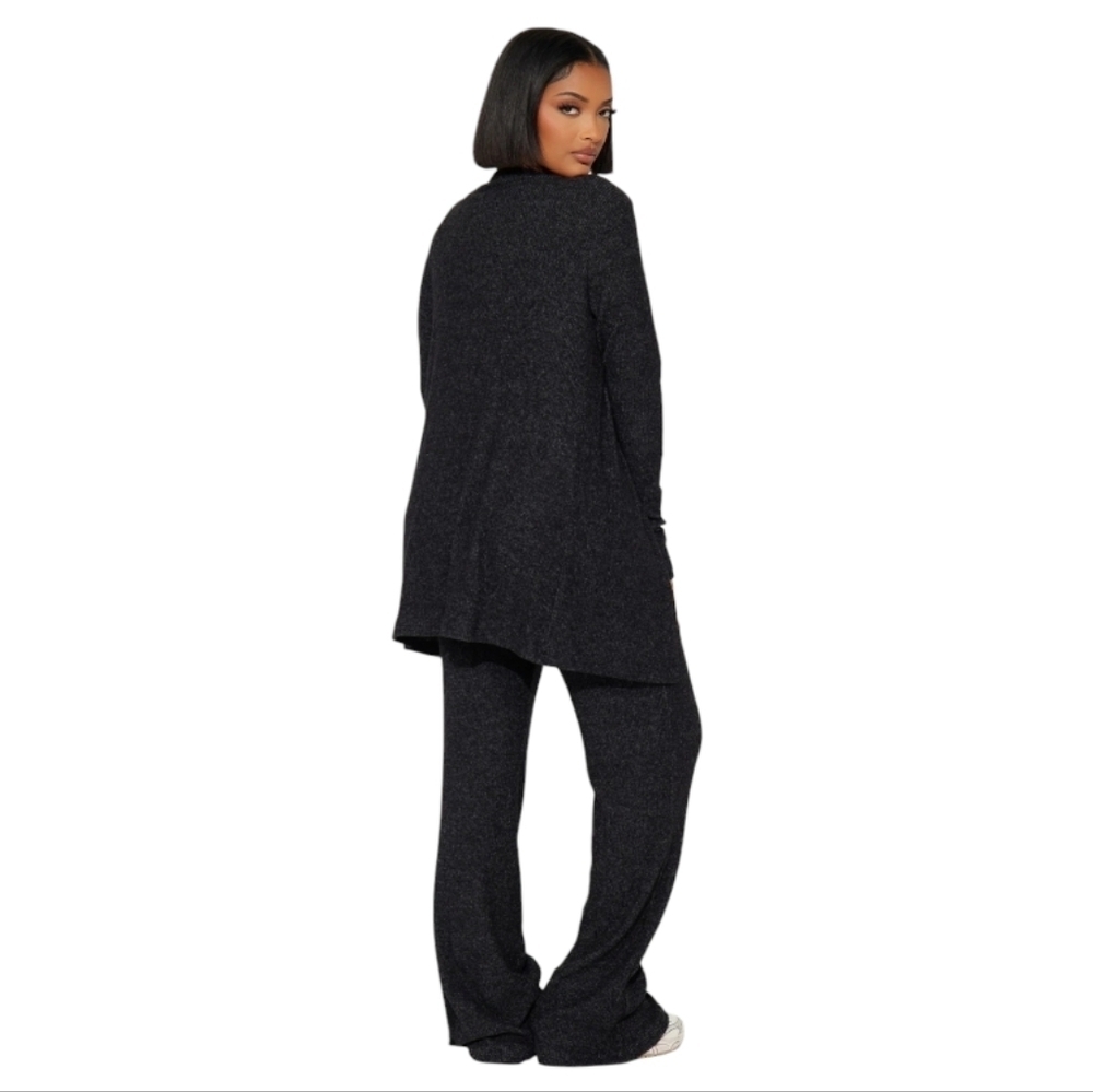 Fashion Nova Cozy & Comfy Black Three Piece Pantset, Sz 1X - Picture 3 of 7